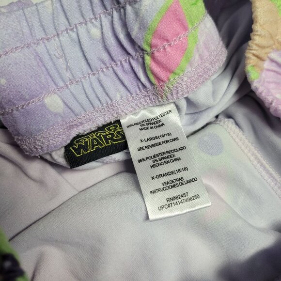 Star Wars Purple Capri Pants Pajama Bottoms Yoda Jedi Grogu Womens XL 16 18‎ - Picture 4 of 7